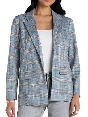Liverpool Glen Plaid Open Front Boyfriend Blazer Jacket - XL-